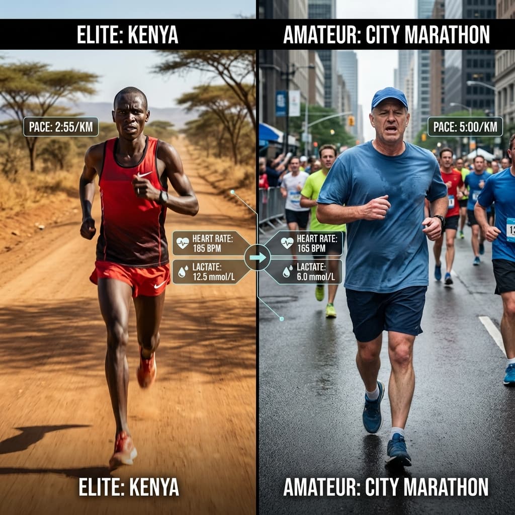 Elite vs. Amateur Marathon Pace: The Physiology of the 2-Hour Barrier